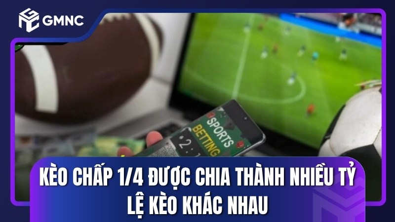 Kèo chấp 1/4 được chia thành nhiều tỷ lệ kèo khác nhau