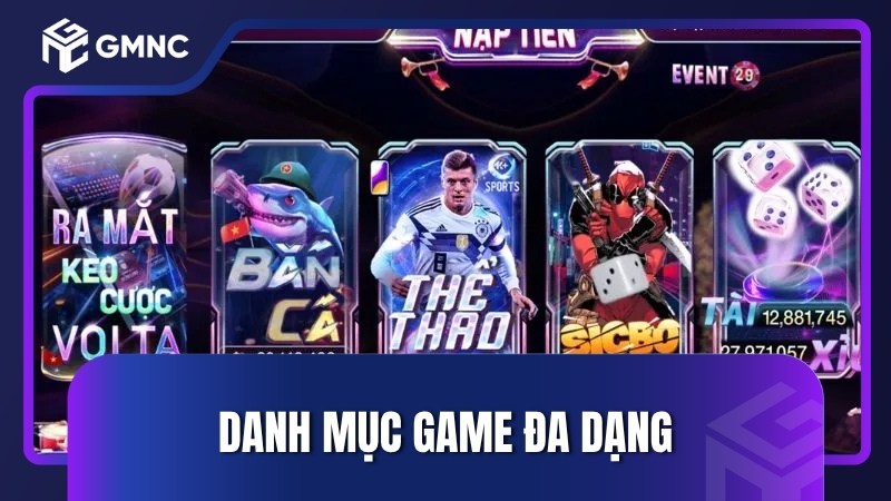 Danh mục game đa dạng