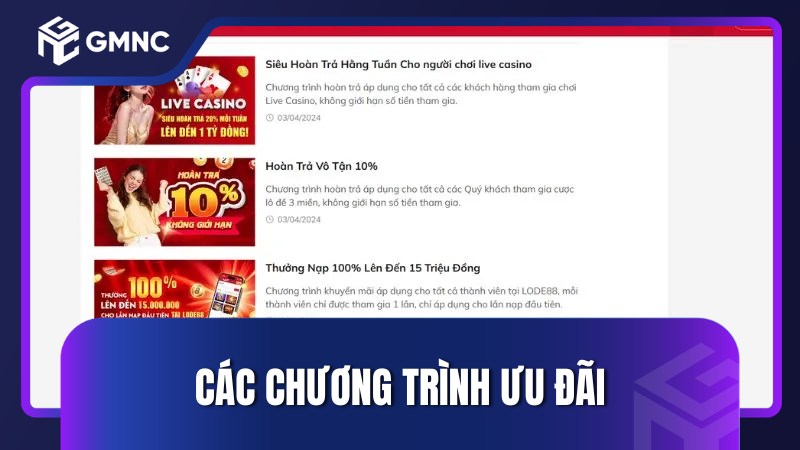 Các chương trình ưu đãi
