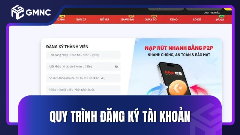 Quy trình đăng ký tài khoản