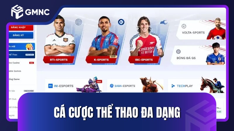 Cá cược thể thao đa dạng
