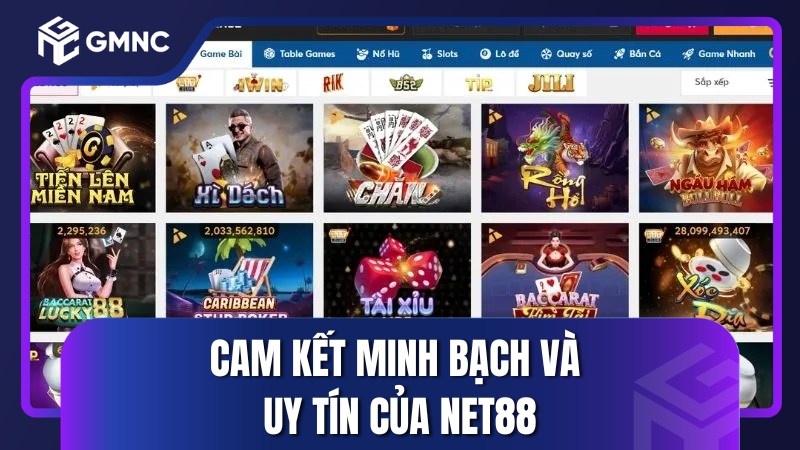 Cam kết minh bạch và uy tín của NET88