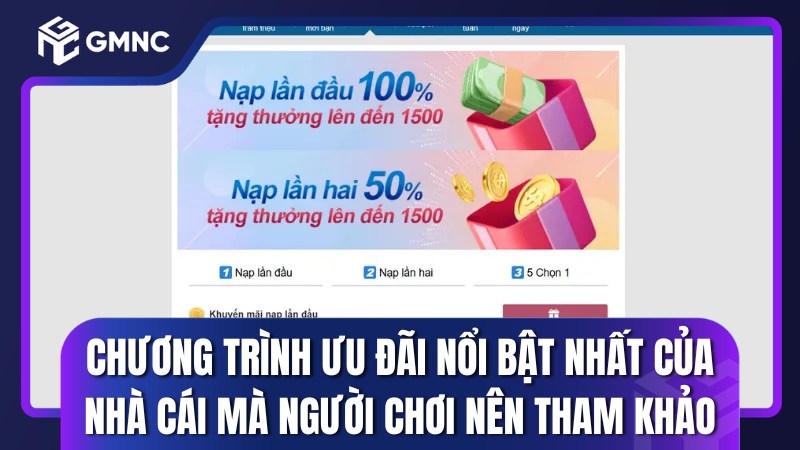 Chương trình ưu đãi nổi bật nhất của nhà cái mà người chơi nên tham khảo