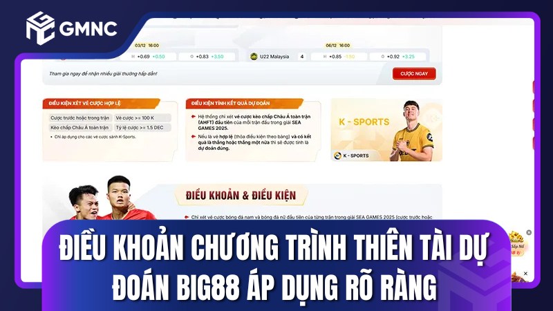 Điều khoản chương trình thiên tài dự đoán Big88